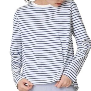 COS Blue and White Striped Long Sleeve Tee